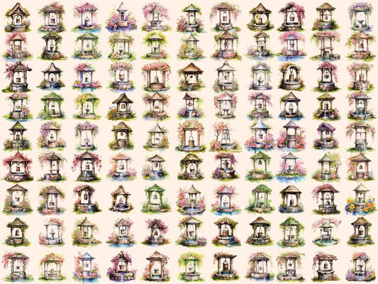 Spring Wells Akvarell Clipart