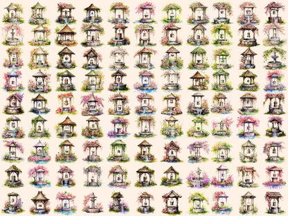 Spring Wells Watercolor Clipart garden well clipart - Wonders Artist