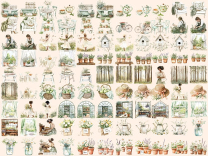 Spring Whispers Watercolor Clipart floral clipart flower illustrations garden clipart - WondersArtist