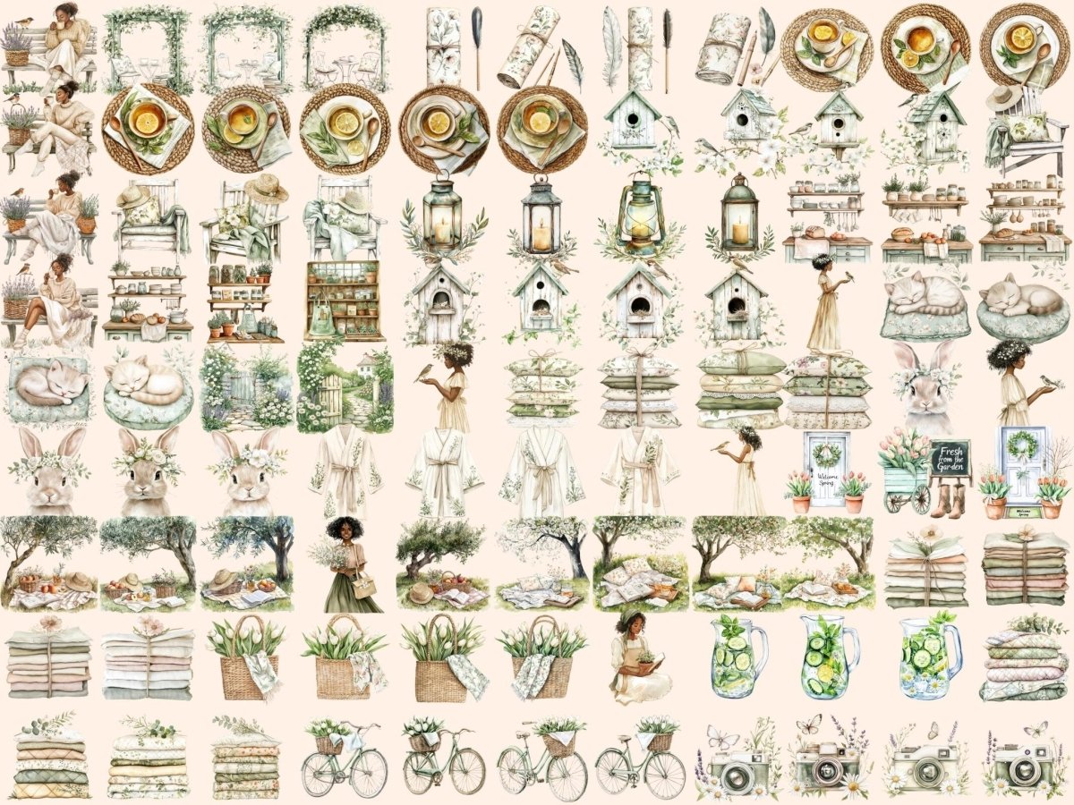 Spring Whispers Watercolor Clipart floral clipart flower illustrations garden clipart - WondersArtist