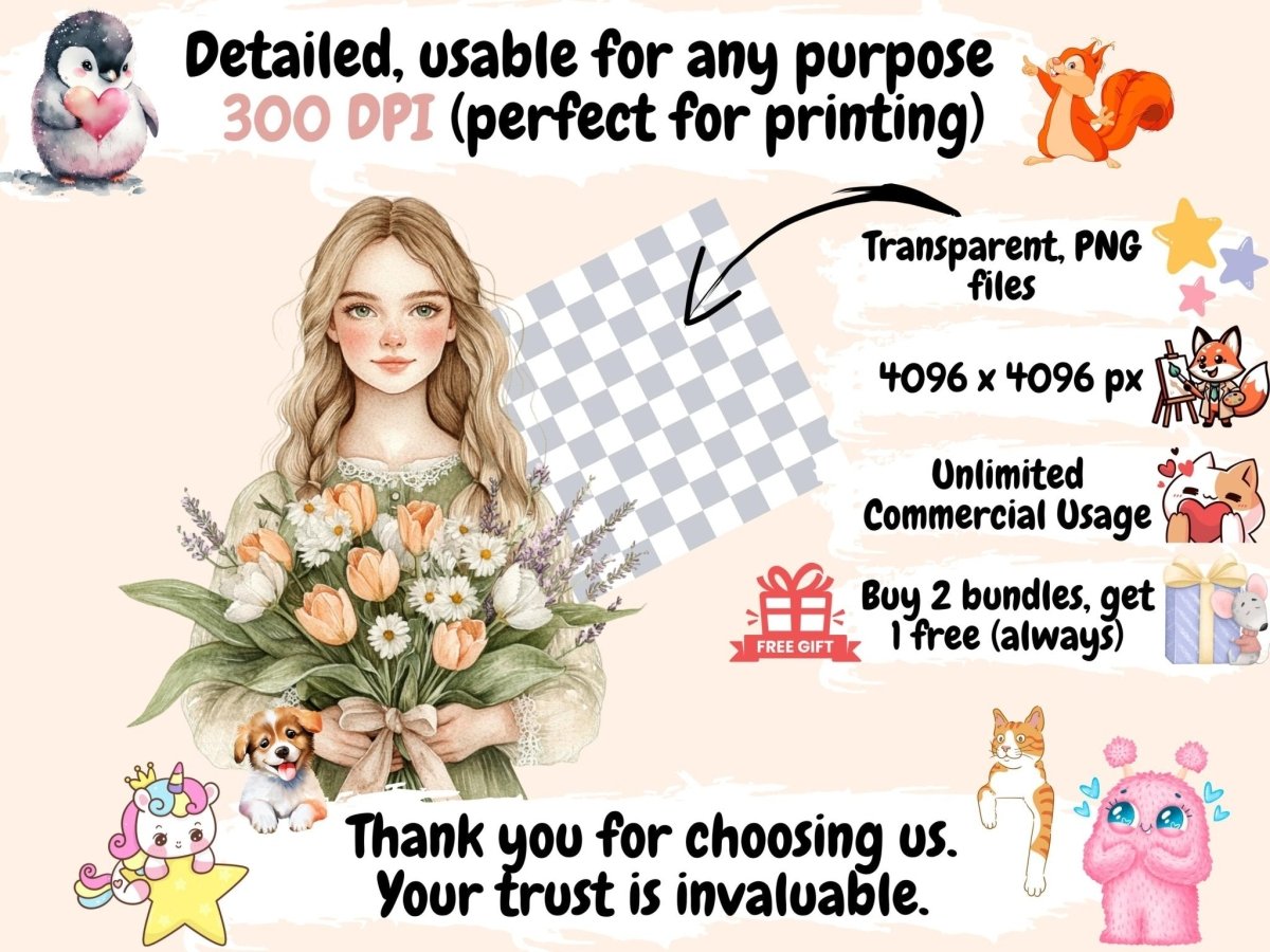 Spring Whispers Watercolor Clipart floral clipart flower illustrations garden clipart - WondersArtist