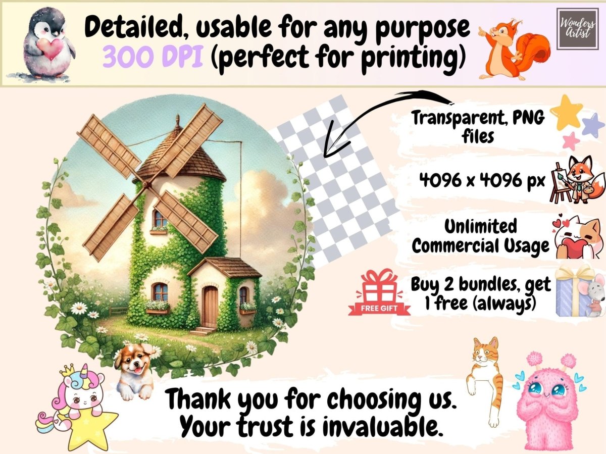 Spring Windmills Clipart countryside windmill - Wonders Artist