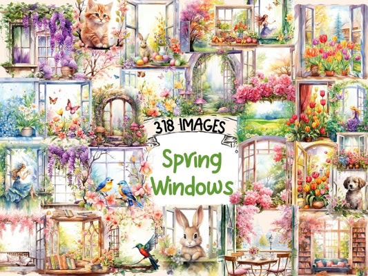 Spring Windows Watercolor Clipart spring clipart - Wonders Artist