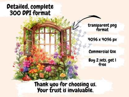 Spring Windows Watercolor Clipart spring clipart - Wonders Artist