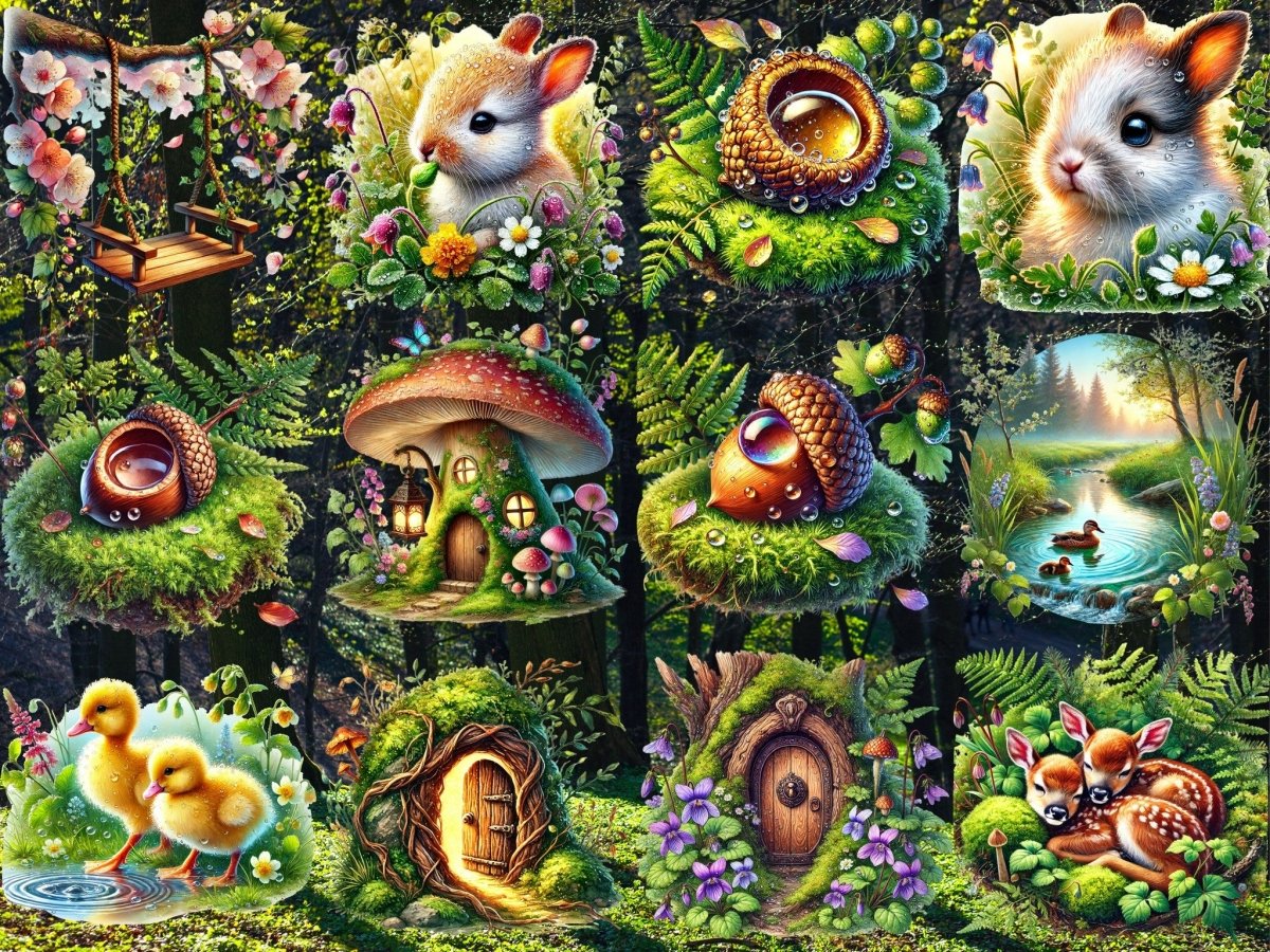 Vårlig skogoppvåkning clipart (BEGRENSET UTGAVE) image 2