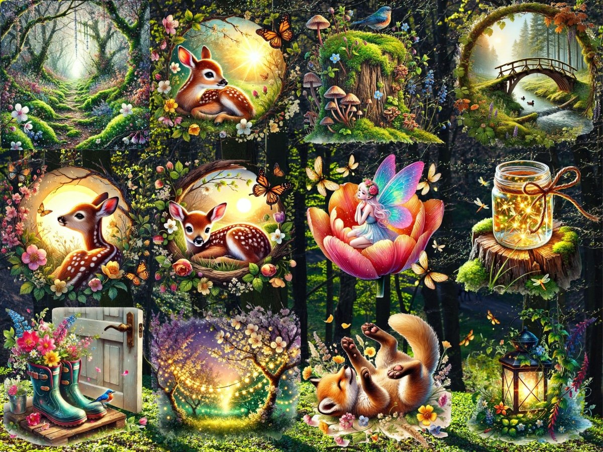 Vårlig skogoppvåkning clipart (BEGRENSET UTGAVE) image 7