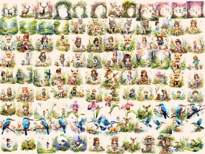 Spring Woodland Watercolor Clipart forest clipart - Wonders Artist