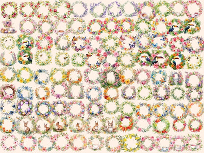 Spring Wreaths Watercolor Clipart spring clipart - Wonders Artist