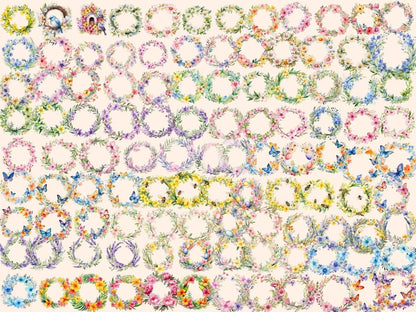 Spring Wreaths Watercolor Clipart spring clipart - Wonders Artist