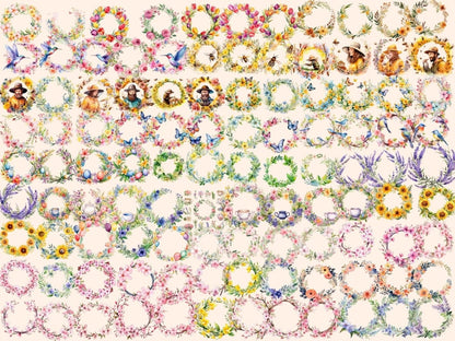 Spring Wreaths Watercolor Clipart spring clipart - Wonders Artist
