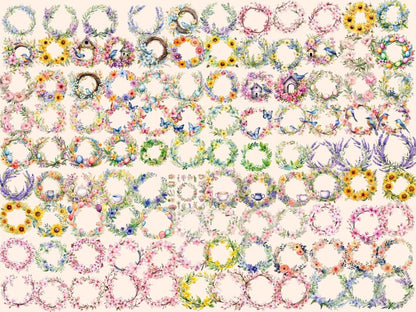 Spring Wreaths Watercolor Clipart spring clipart - Wonders Artist