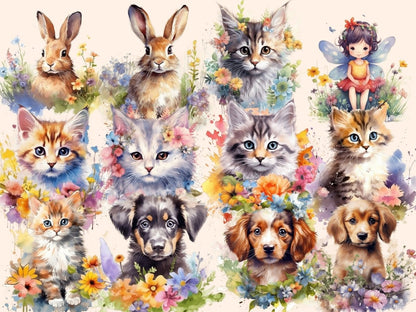 Springtime Flowers Watercolor Clipart floral clipart - Wonders Artist