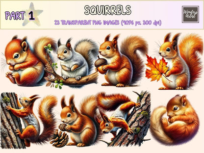 Squirrels (P1) Clipart acorn clipart - Wonders Artist
