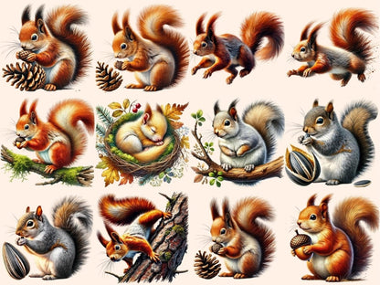 Squirrels (P1) Clipart acorn clipart - Wonders Artist