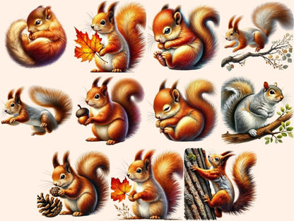 Squirrels (P1) Clipart acorn clipart - Wonders Artist