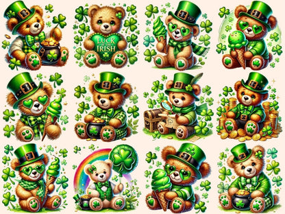 St. Patrick's Day Clipart Festive Teddies - Wonders Artist