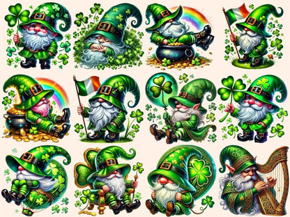 St. Patrick's Day Gnomes Clipart Clover Gnome PNG - Wonders Artist
