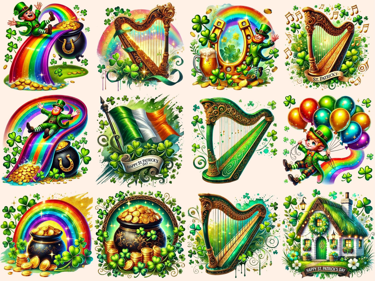 St. Patrick's Day (P3) Clipart - High - Quality Instant Digital Download for Creative Projects