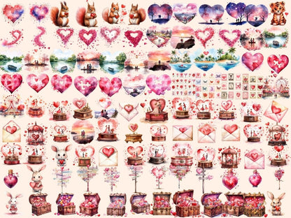 St. Valentine's Day Watercolor Clipart 14 february clipart - Wonders Artist