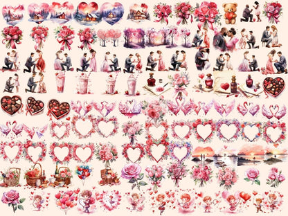 St. Valentine's Day Watercolor Clipart 14 february clipart - Wonders Artist