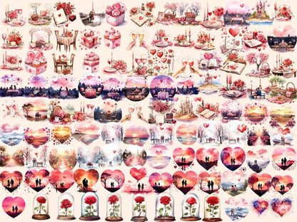 St. Valentine's Day Watercolor Clipart 14 february clipart - Wonders Artist