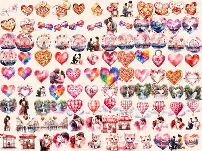 St. Valentine's Day Watercolor Clipart 14 february clipart - Wonders Artist