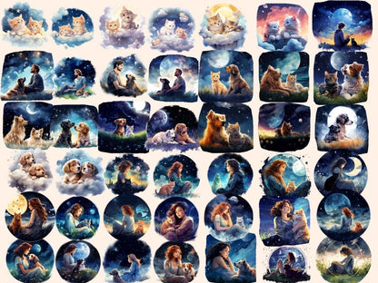 Stargazing Watercolor Clipart astrology clipart - Wonders Artist