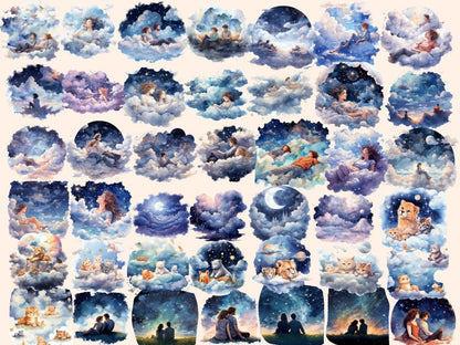 Stargazing Watercolor Clipart astrology clipart - Wonders Artist