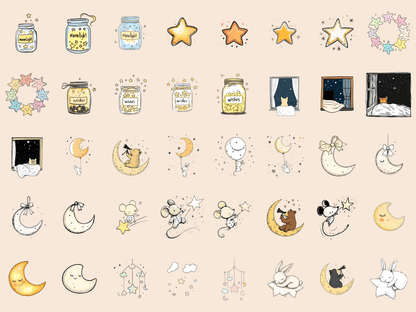 Starry Friends Cardmaking Clipart All Bundles Cardmaking Clipart - WondersArtist