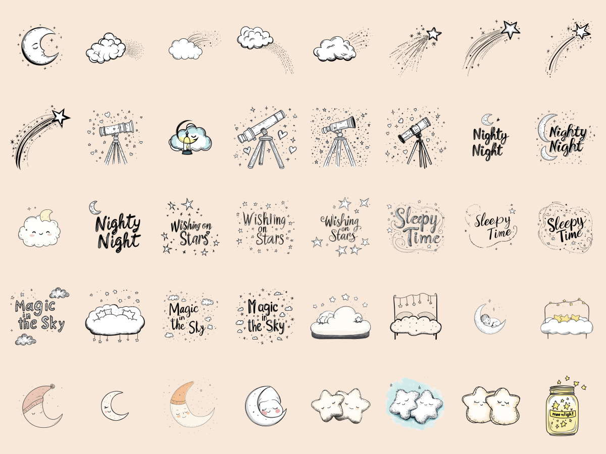 Starry Friends Cardmaking Clipart All Bundles Cardmaking Clipart - WondersArtist