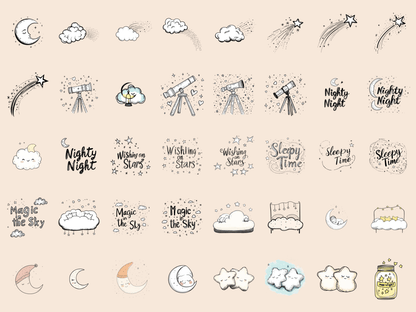 Starry Friends Cardmaking Clipart All Bundles Cardmaking Clipart - WondersArtist