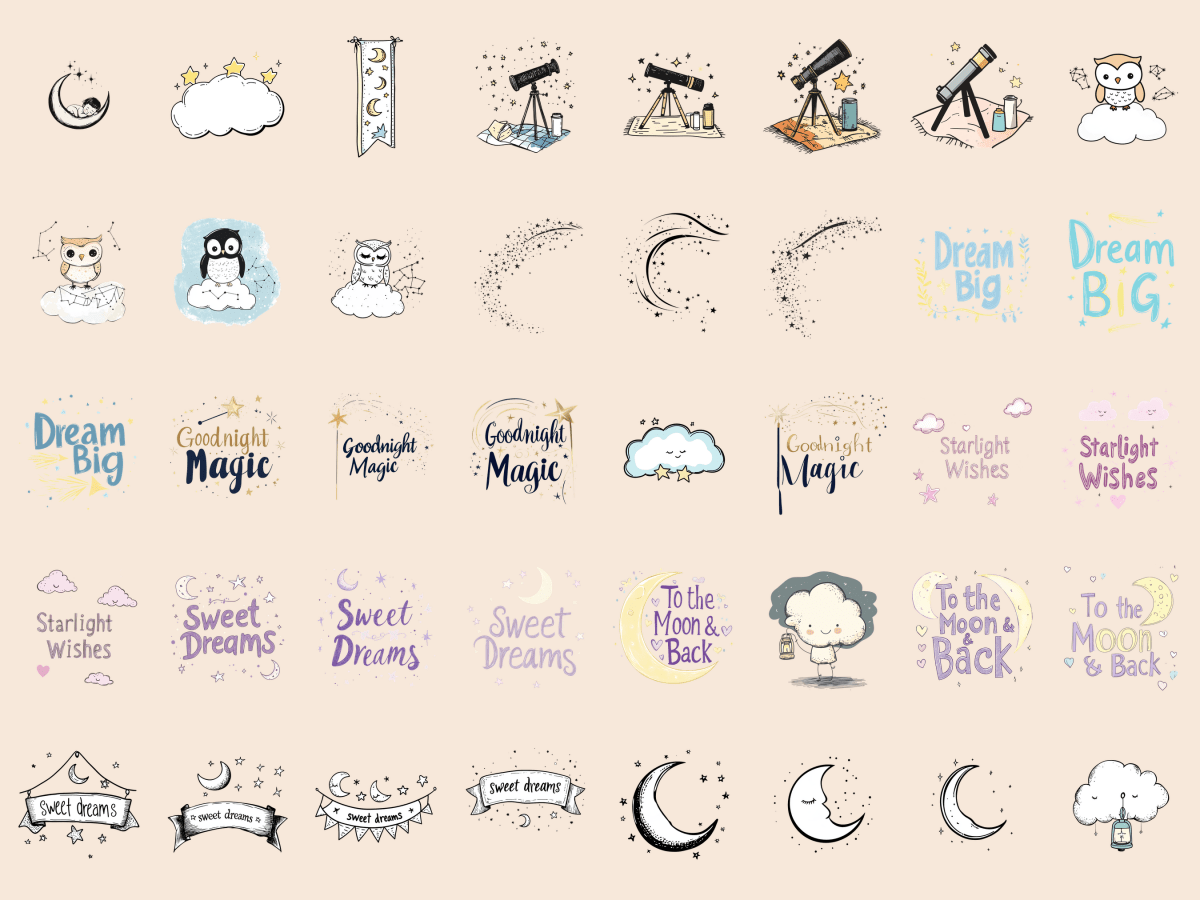 Starry Friends Cardmaking Clipart All Bundles Cardmaking Clipart - WondersArtist