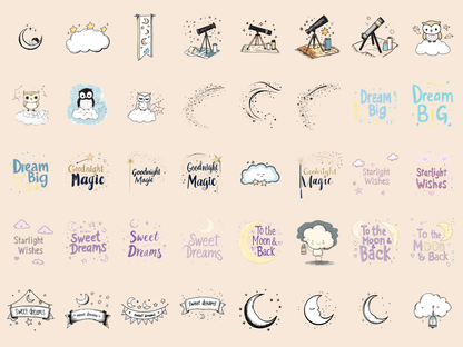 Starry Friends Cardmaking Clipart All Bundles Cardmaking Clipart - WondersArtist