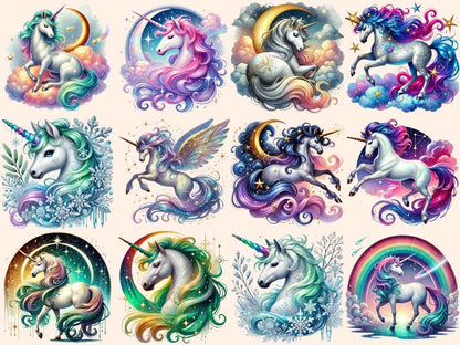 Starry Unicorns Clipart Celestial Unicorns - Wonders Artist