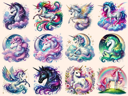 Starry Unicorns Clipart Celestial Unicorns - Wonders Artist