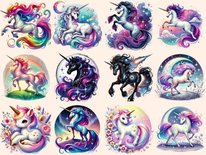 Starry Unicorns (P2) Clipart Celestial Unicorns - Wonders Artist