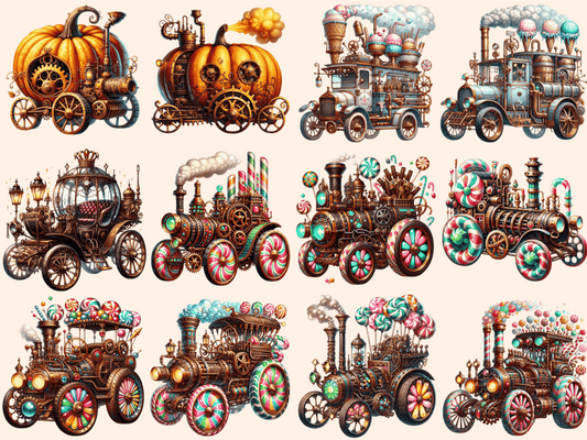 Steampunk Cars Clipart