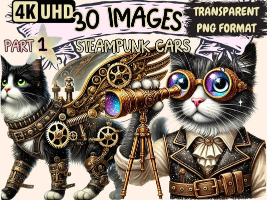Steampunk Cats Clipart cat clipart - Wonders Artist