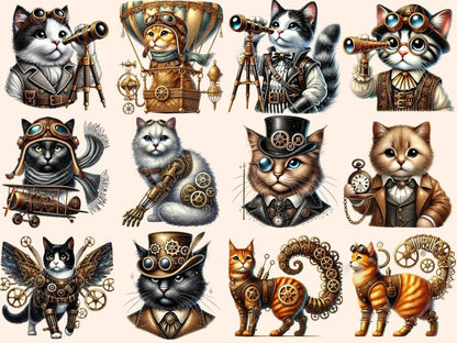 Steampunk Cats Clipart cat clipart - Wonders Artist