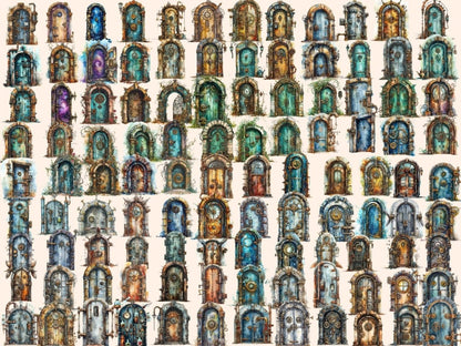 Steampunk Doors Watercolor Clipart door clipart - Wonders Artist