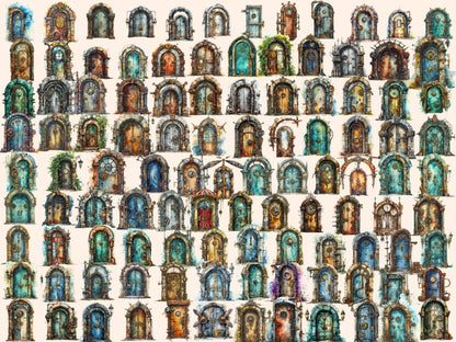 Steampunk Doors Watercolor Clipart door clipart - Wonders Artist