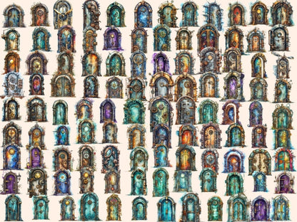 Steampunk Doors Watercolor Clipart door clipart - Wonders Artist