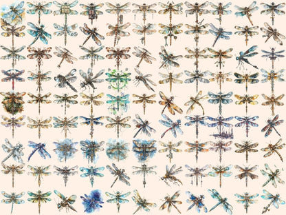 Steampunk Dragonflies Watercolor Clipart dragonfly clipart - Wonders Artist