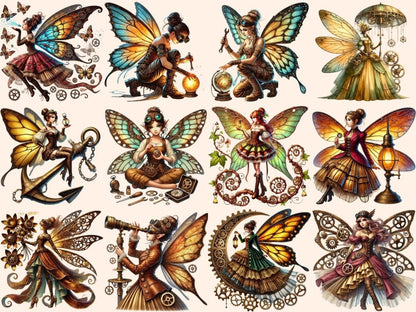 Steampunk Fairies Clipart Clockwork Fairies - Wonders Artist