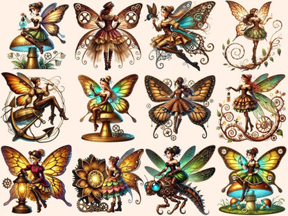 Steampunk Fairies Clipart Clockwork Fairies - Wonders Artist