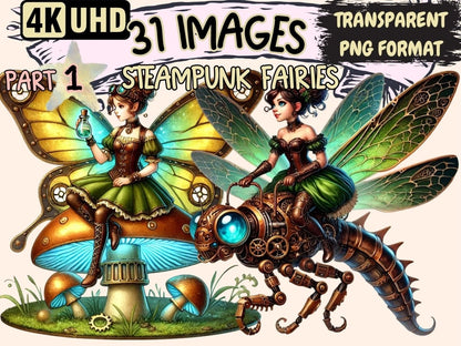 Steampunk Fairies Clipart Clockwork Fairies - Wonders Artist
