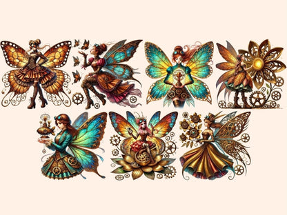 Steampunk Fairies Clipart Clockwork Fairies - Wonders Artist