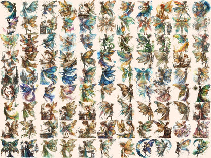 Steampunk Fairies Watercolor Clipart fairy clipart - Wonders Artist