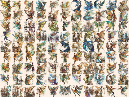 Steampunk Fairies Watercolor Clipart fairy clipart - Wonders Artist