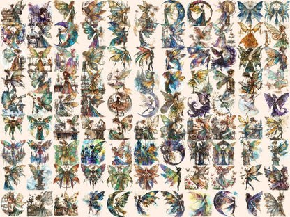 Steampunk Fairies Watercolor Clipart fairy clipart - Wonders Artist